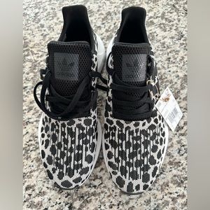 Adidas women’s ultra boost black and white leopard sneakers